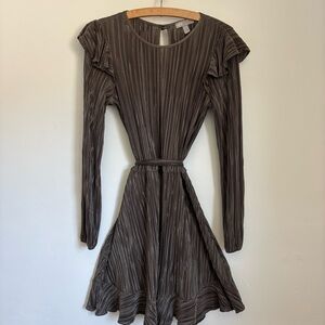 ASOS Olive Green Pleated Fit and Flare Mini Dress